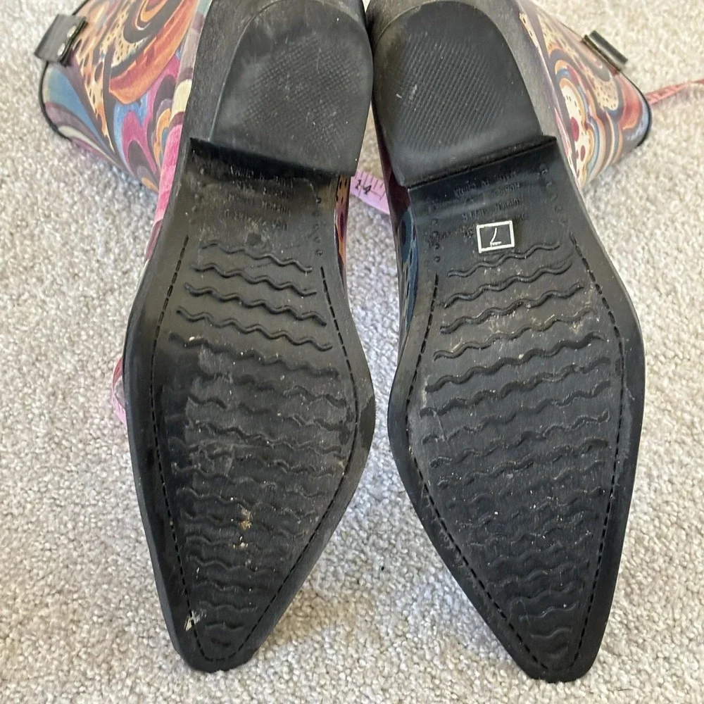 J. Peterman Nomad Yippy‎ Rain Boots Womens 7 Monet Western Cowgirl
